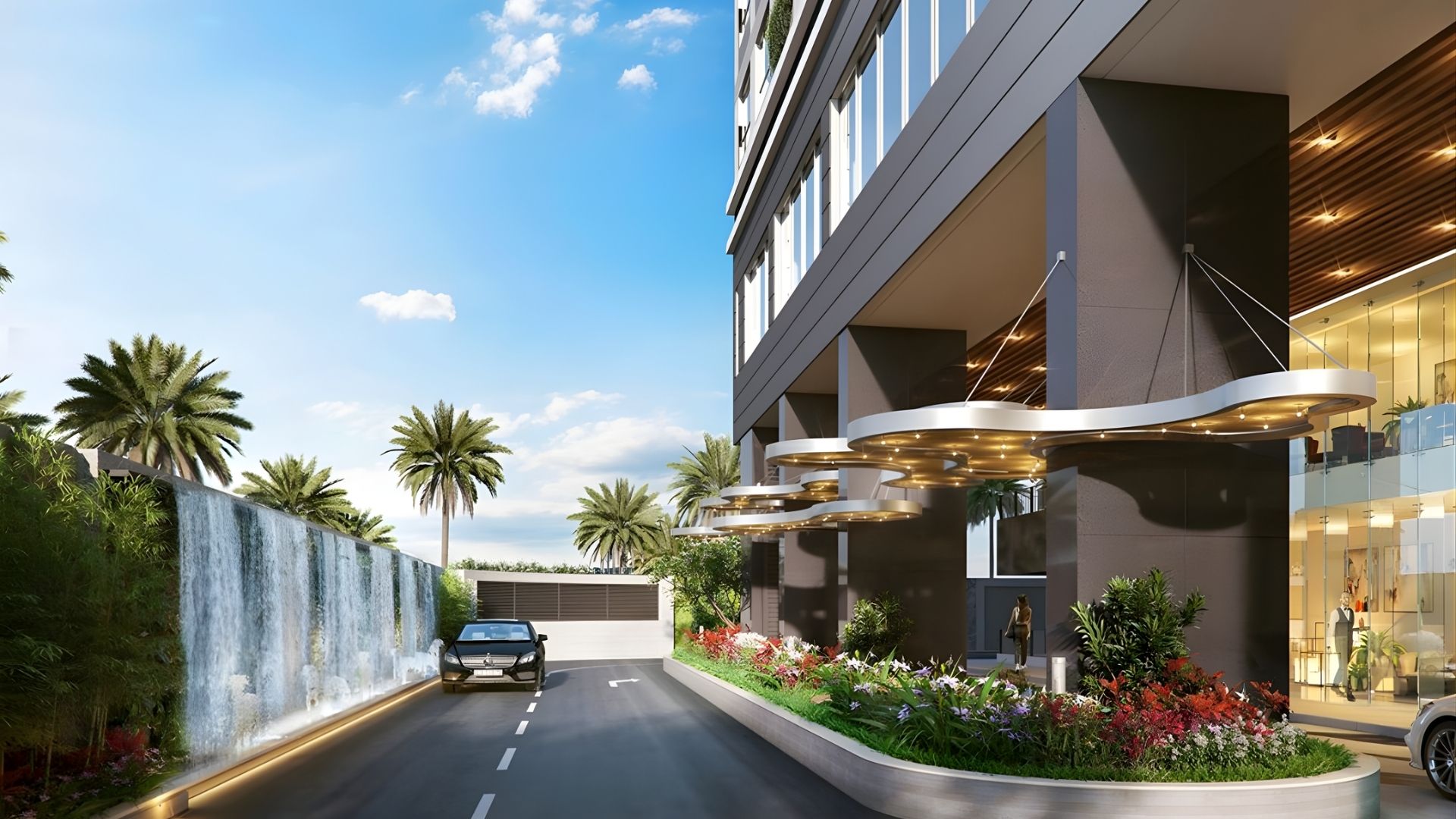 Khu vực lối vào dự án Hiyori Aqua Tower