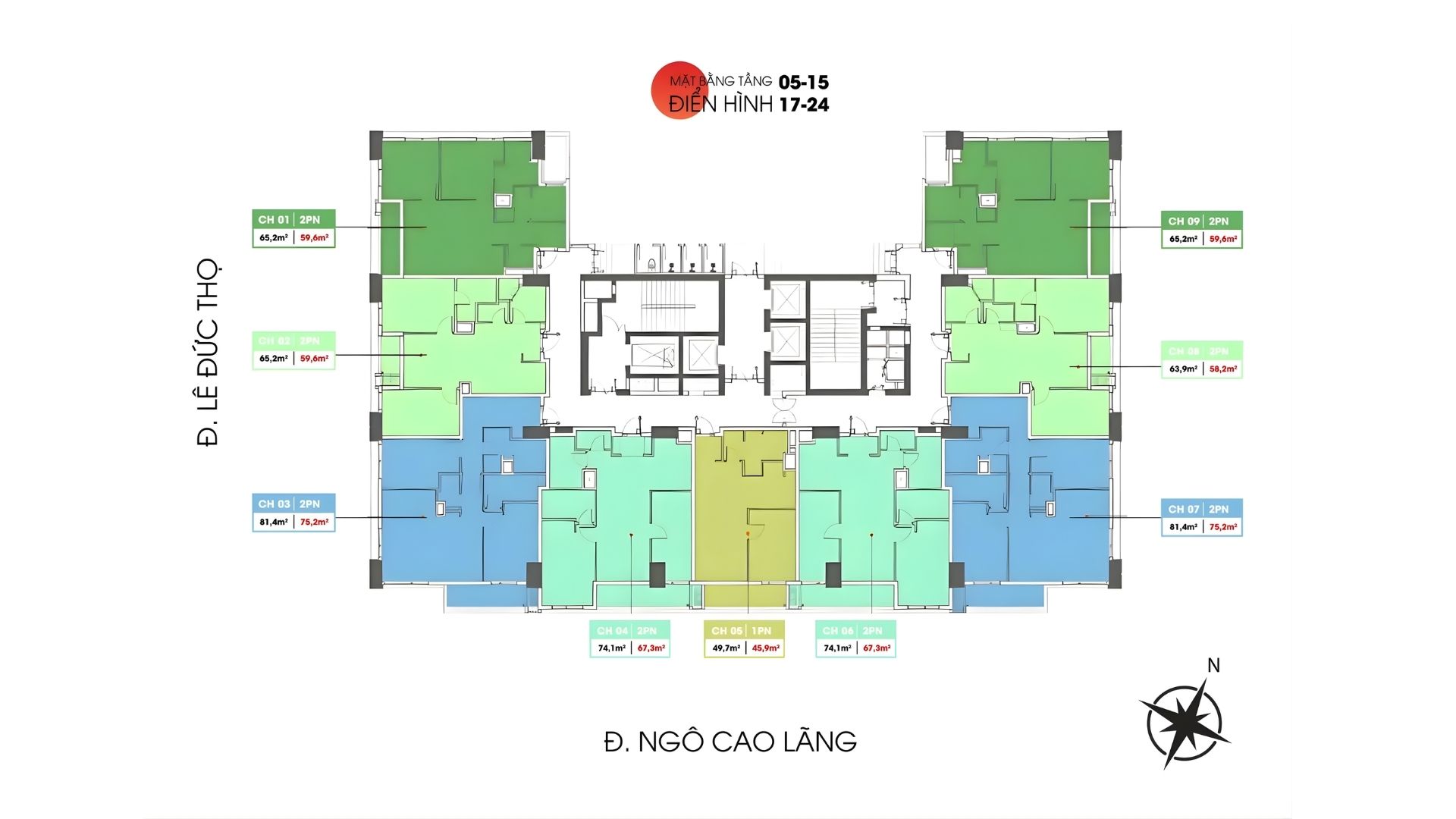 Tầng Căn Hộ Điển Hình của Hiyori Aqua