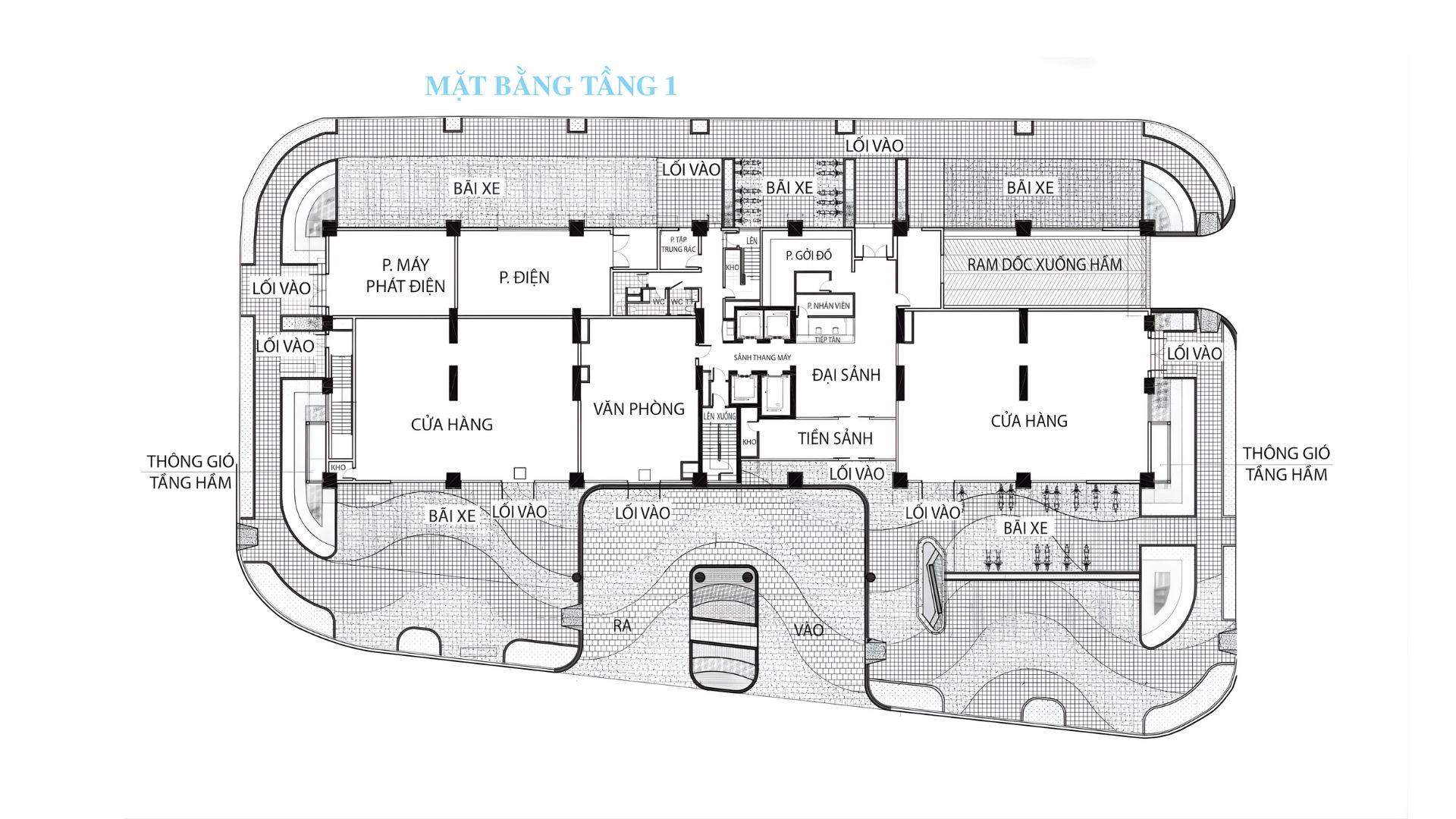 Thiết kế mặt bằng tầng 1 dự án Hiyori Aqua Tower