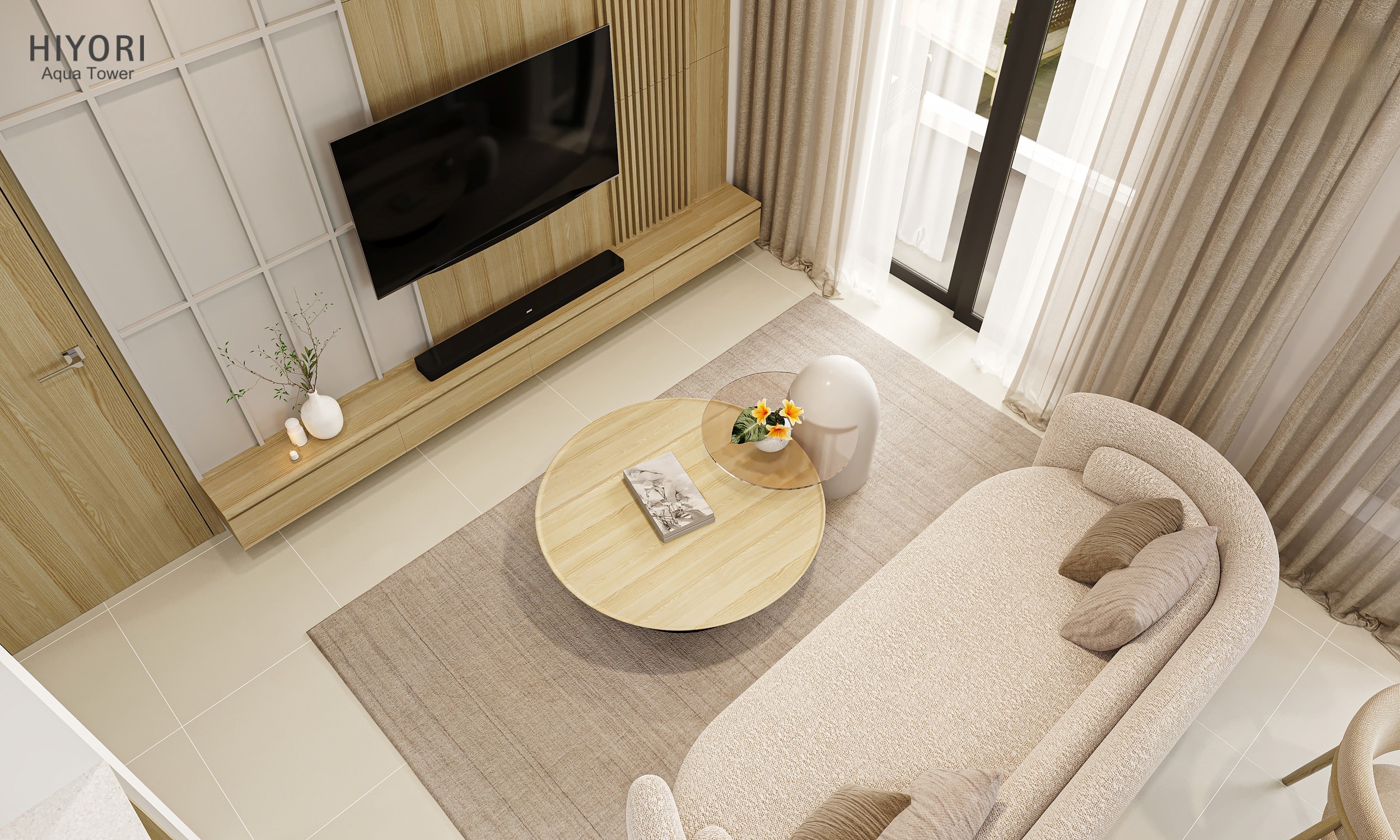 Phòng khách Căn Hộ Hiyori Aqua Tower Đà Nẵng